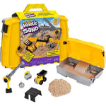 Kinetic Sand construction site folding sandbox with toy truck and crane.