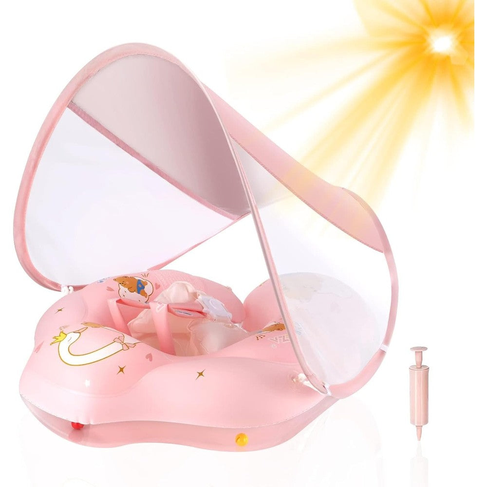 Wyriaza baby float with canopy front view pink color
