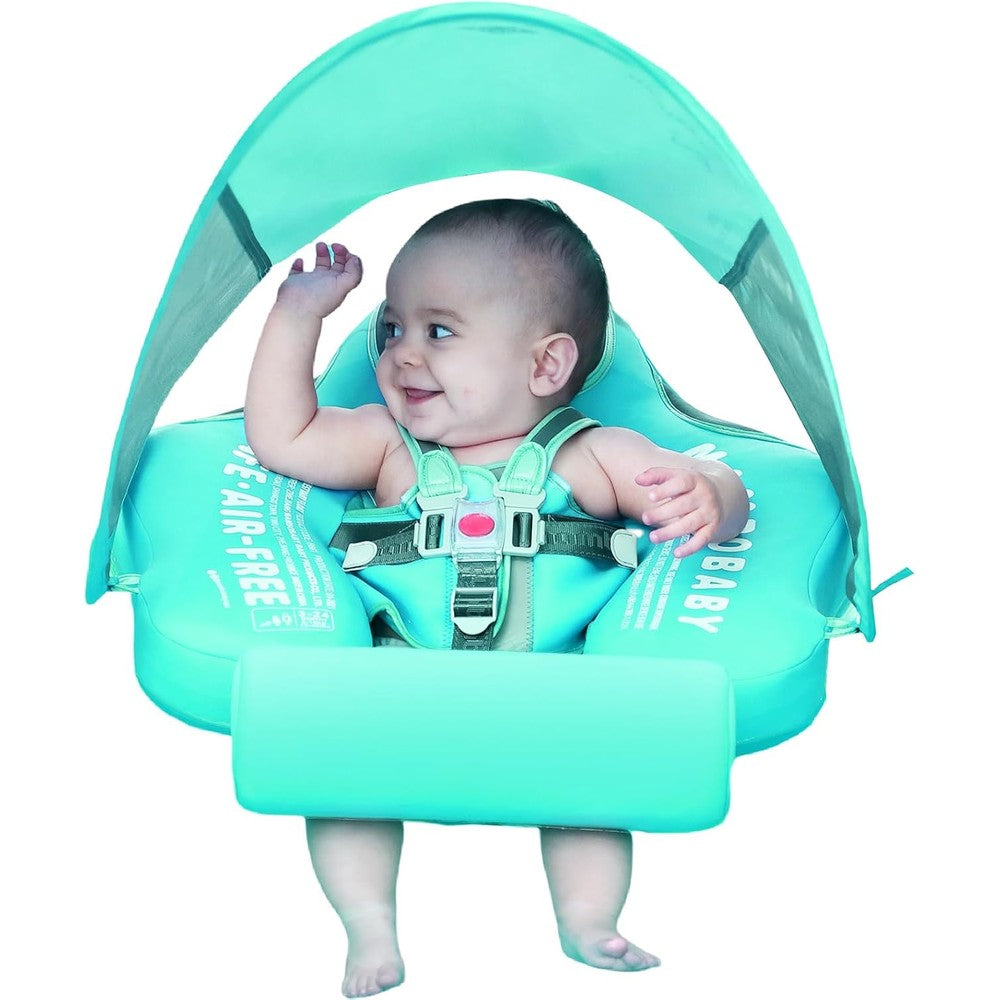 ChowYeey Mambobaby baby swim float front view with canopy