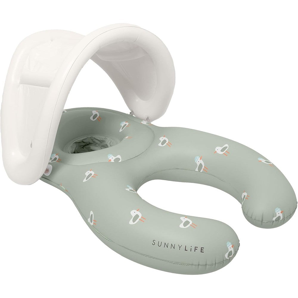 Sunnylife Float Together Baby Seat Sammy The Seagull Green front view