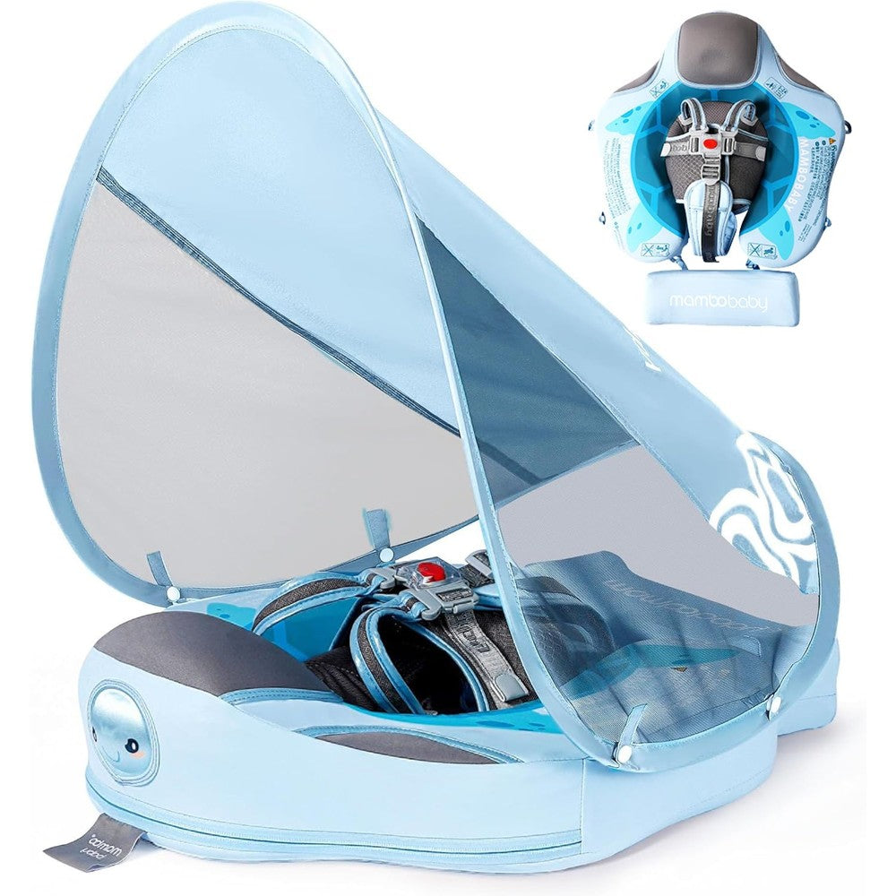 Lurui Mambobaby non-inflatable baby pool float with blue canopy