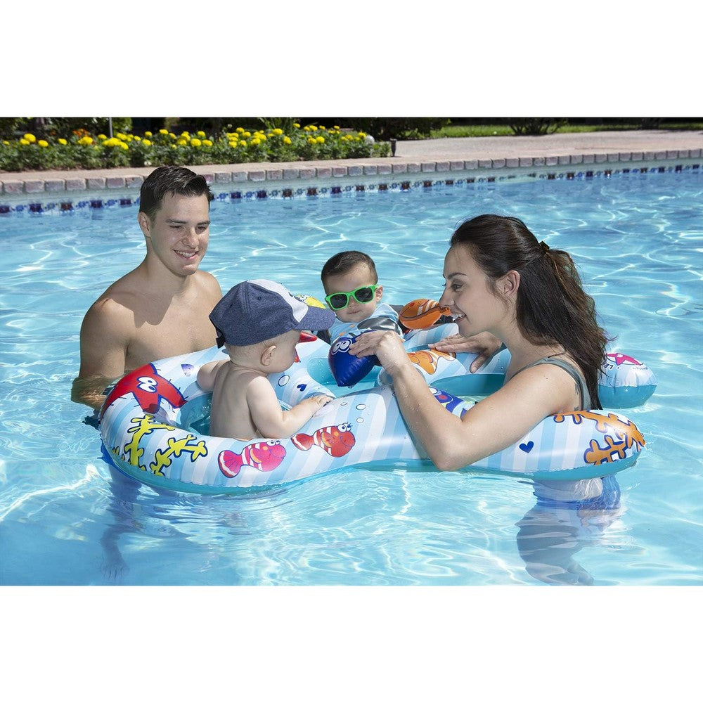Poolmaster Mommy and Us dual child baby pool float front view