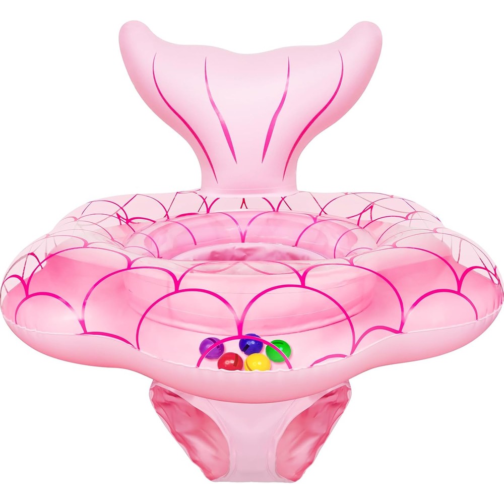 Amenon extra wide mermaid baby pool float front view