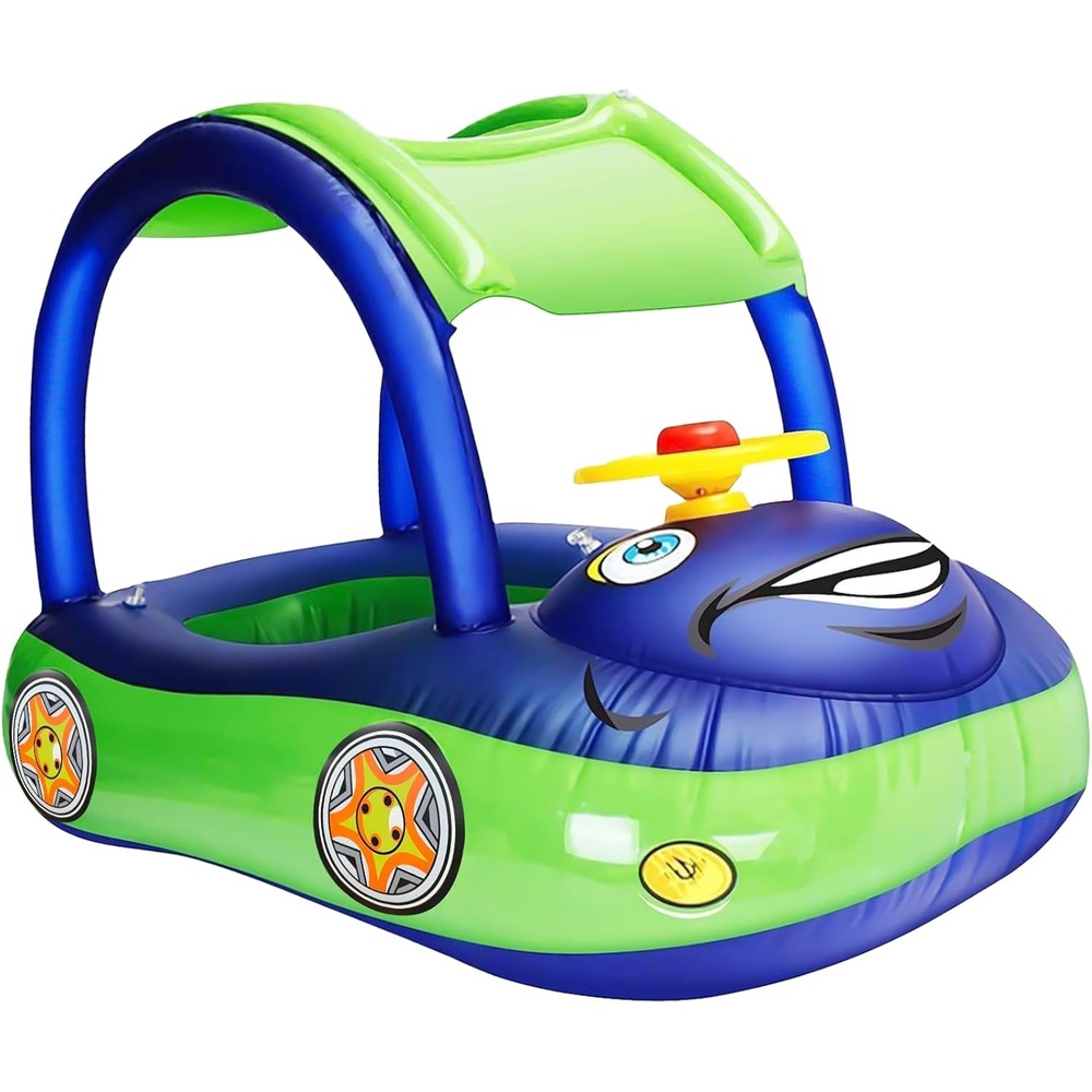 IGeekid inflatable baby pool float car design front view blue