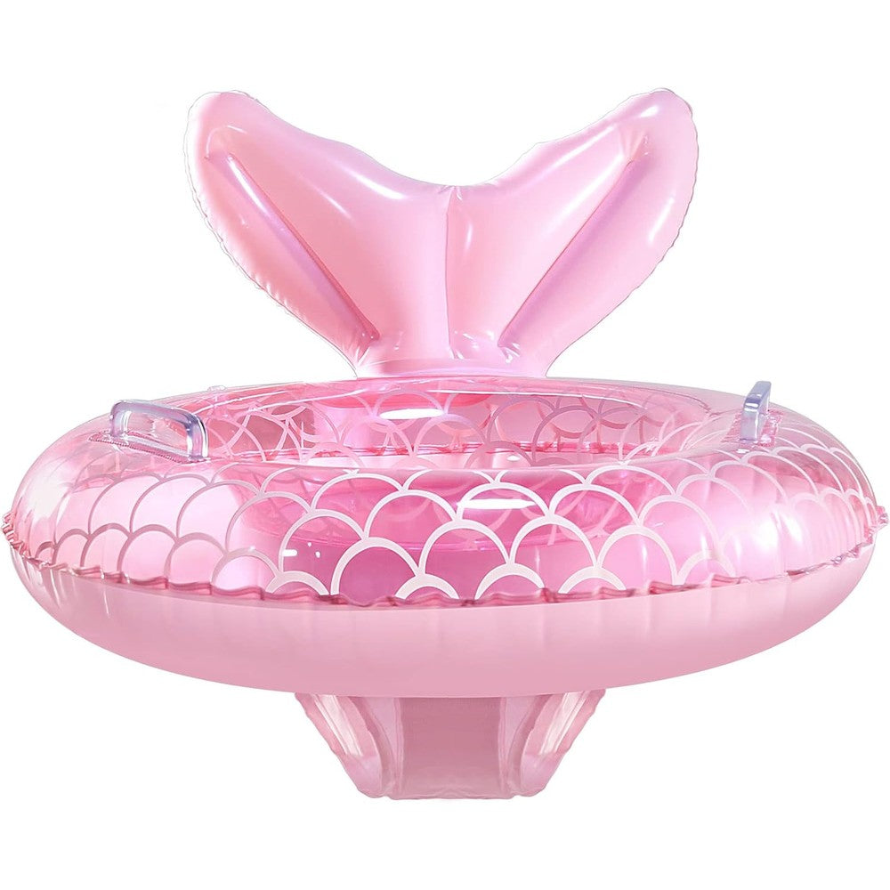 Kisshake Mermaid baby pool float front view with seat and handles