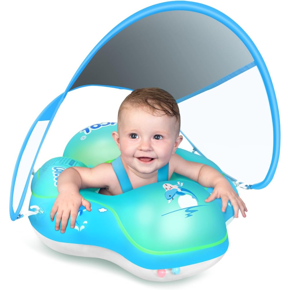 Balhvit baby pool float with canopy front view