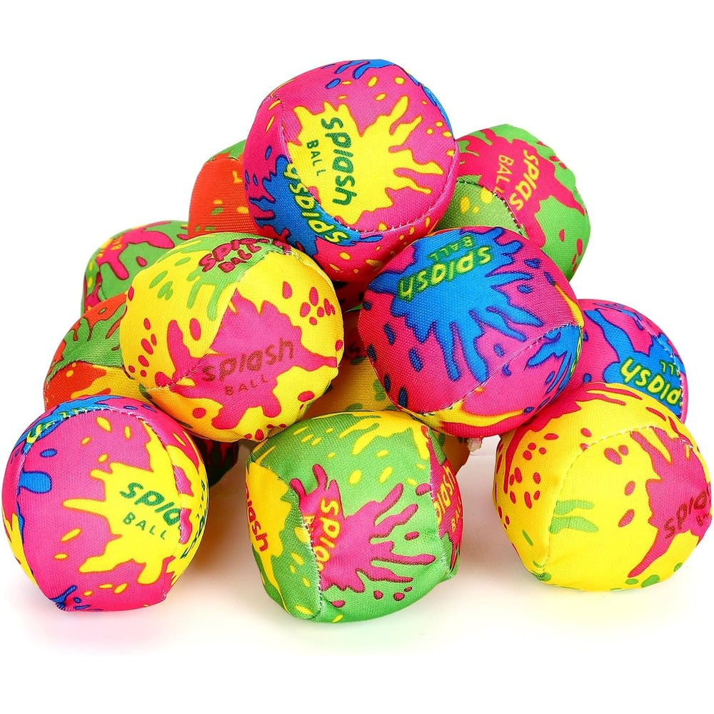DEARIDAP 12 Pieces Water Splash Balls front view showing colorful assortment for pool games