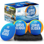 HydroSport Wave Glider skipping water balls front view showing blue and orange textured designs