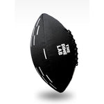 The Dime Lab Water Football front view showing black premium microfiber material and white silicone grip strips.