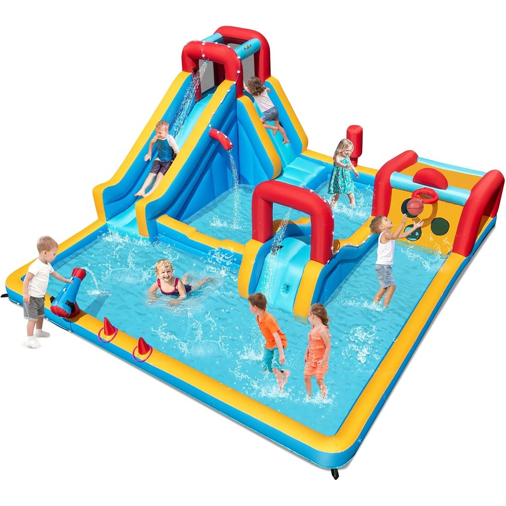 Bountech 9-in-1 inflatable water slide park front view