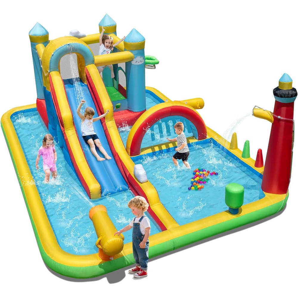 Costway Bountech inflatable water slide park front view
