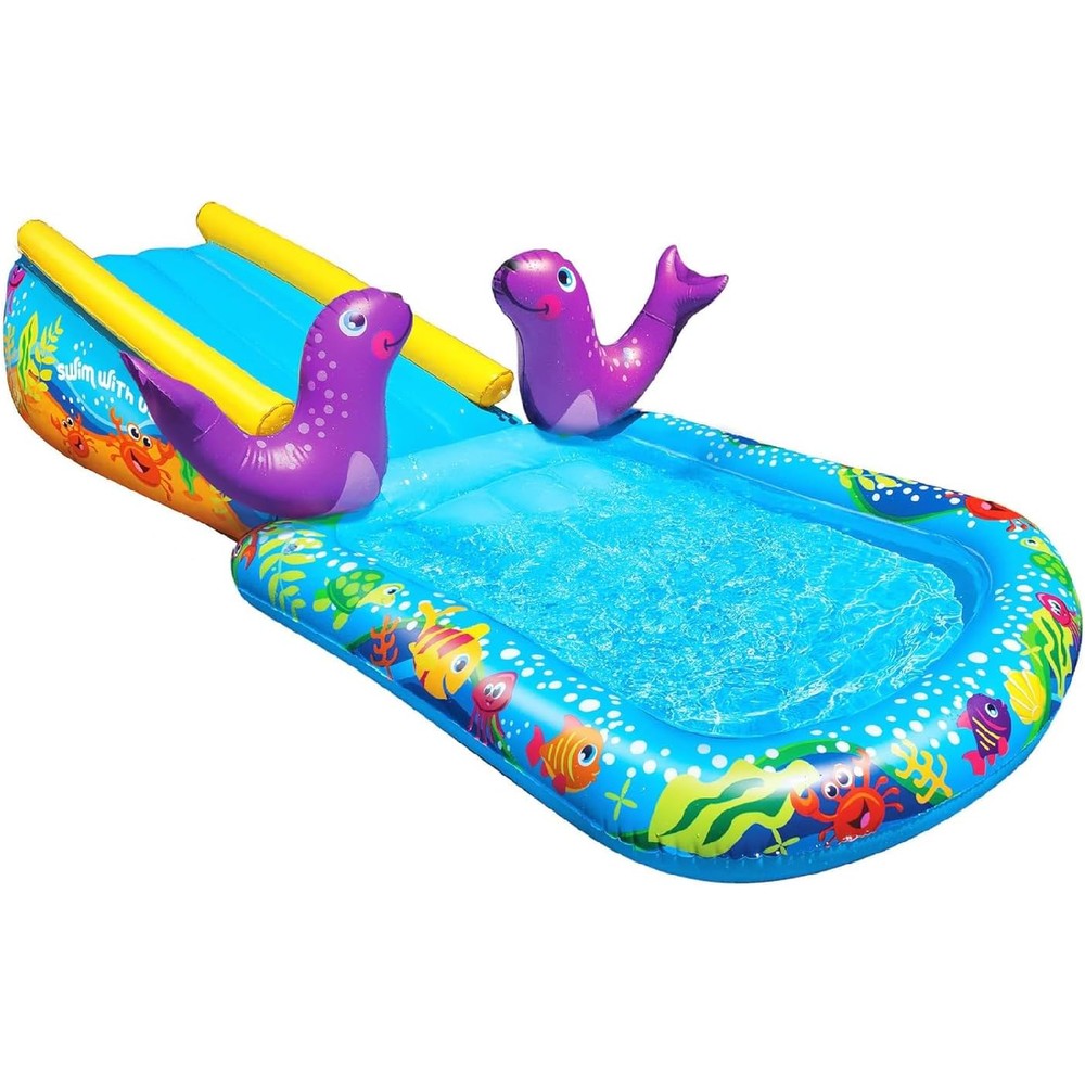 Banzai My First Water Slide front view outdoor setup