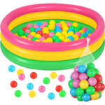 Honoson inflatable kiddie pool front view with fifty colorful balls
