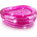 ArtCreativity Sparkly Inflatable Kiddie Pool front view showing clear three level rings with silver glitter