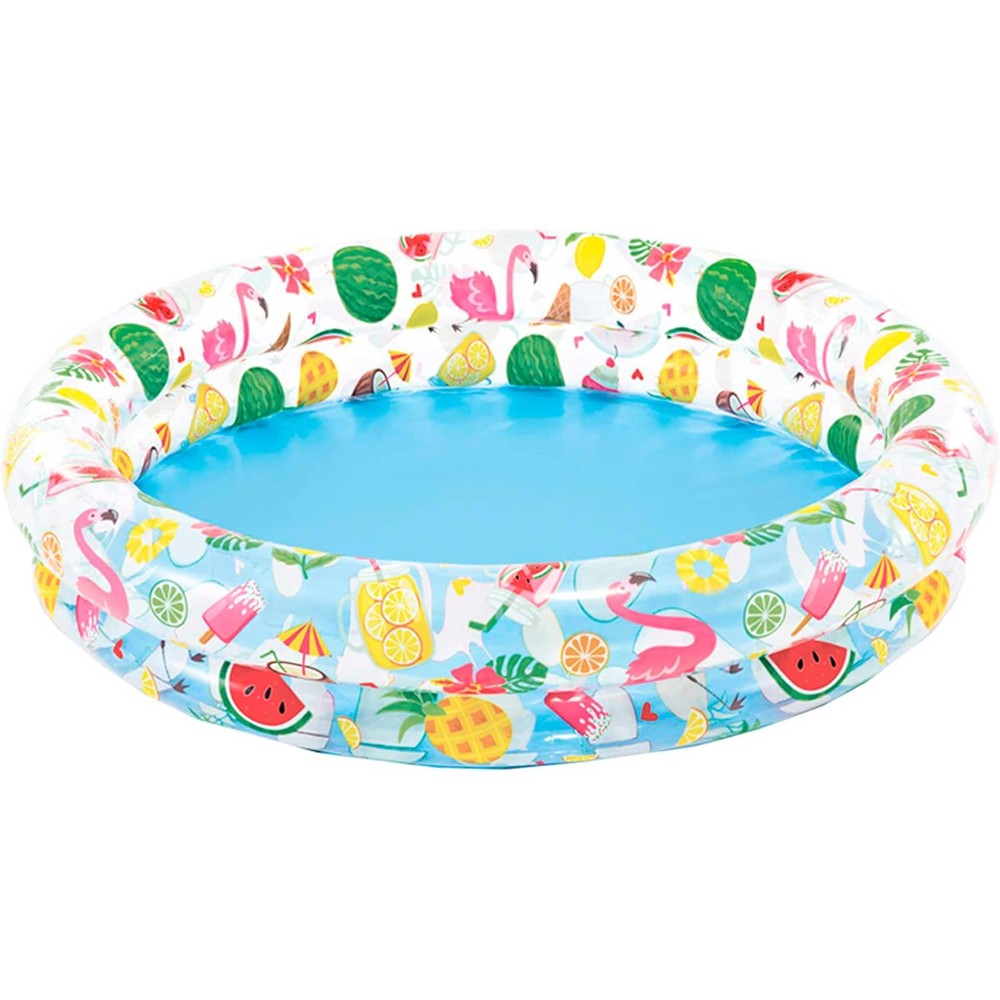 Intex Inflatable Stars Kiddie Swimming Pool front view showing the colorful two ring circular design for toddlers.