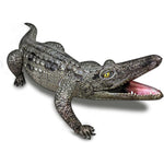 HOHQB inflatable alligator pool toy realistic blow up reptile front view