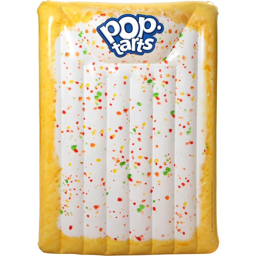 Sunny Days giant Pop Tarts inflatable pool float front view showcasing the frosted strawberry design with sprinkles.