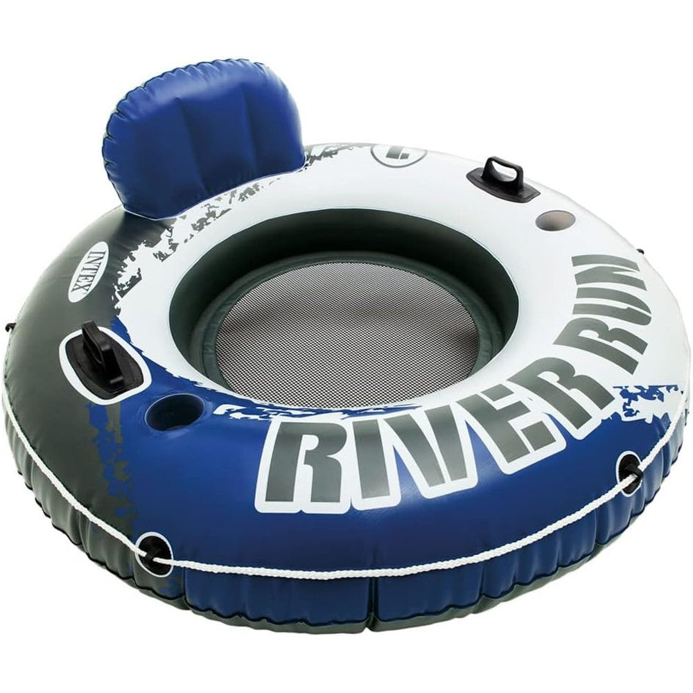 Intex River Run 1 inflatable floating lounge front view for pool relaxation.