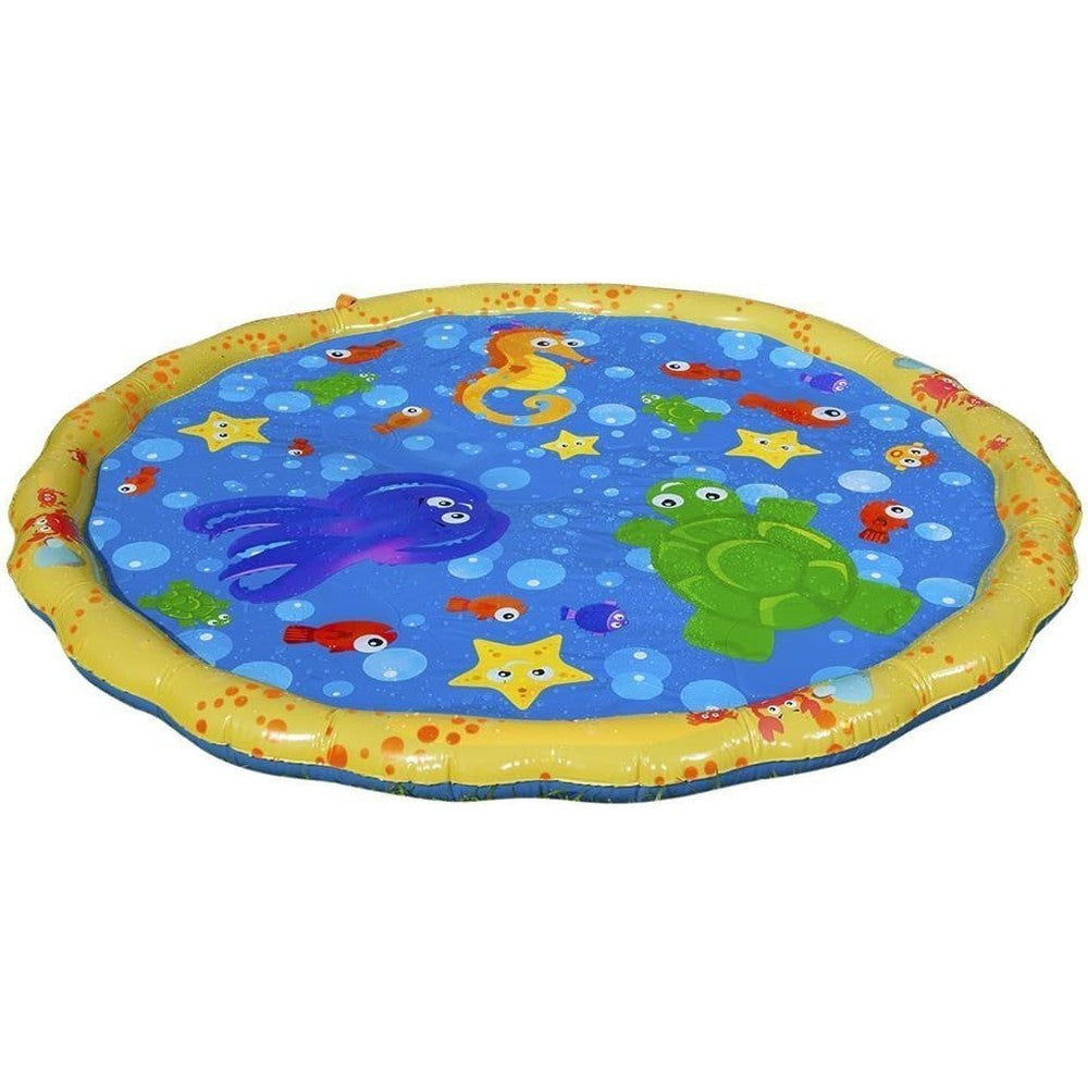Banzai sprinkle and splash play mat front view highlighting the colorful ocean theme graphics