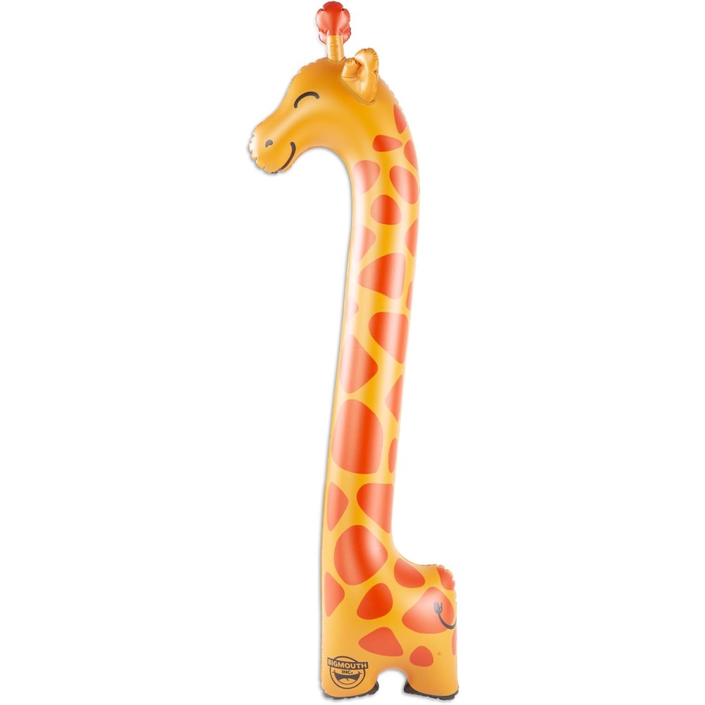 BigMouth Inc. Inflatable Giraffe Noodle front view floating on blue swimming pool water