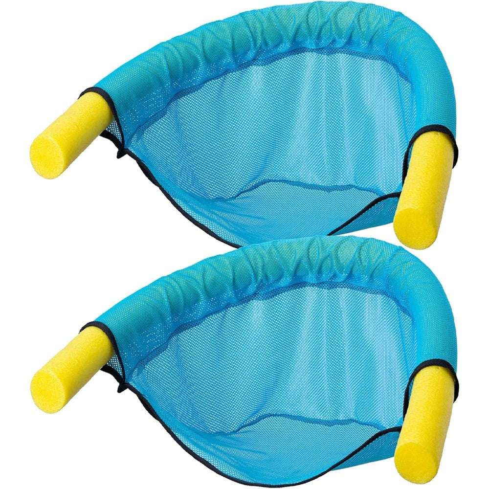 AXI Pool Noodle Chair front view of the premium blue floating mesh sling seat.
