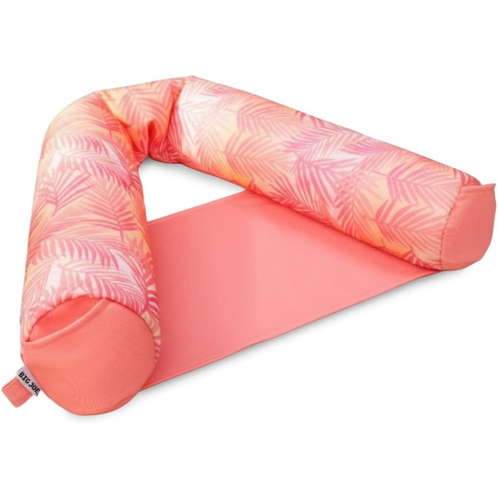 Big Joe Noodle Party Sling Pool Float front view showing the blue stripe pattern and mesh seat.