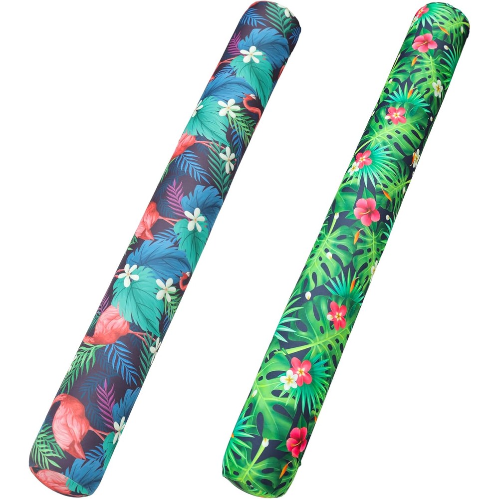 FindUWill inflatable swim pool noodles front view showing tropical flamingo print design
