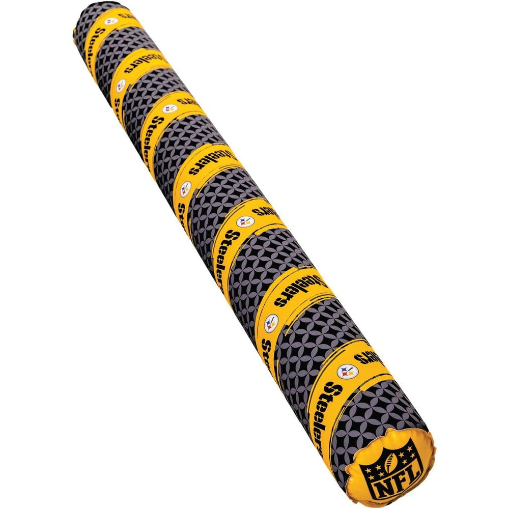BigMouth Inc NFL Inflatable Pool Noodle front view displaying Pittsburgh Steelers team colors and logo.