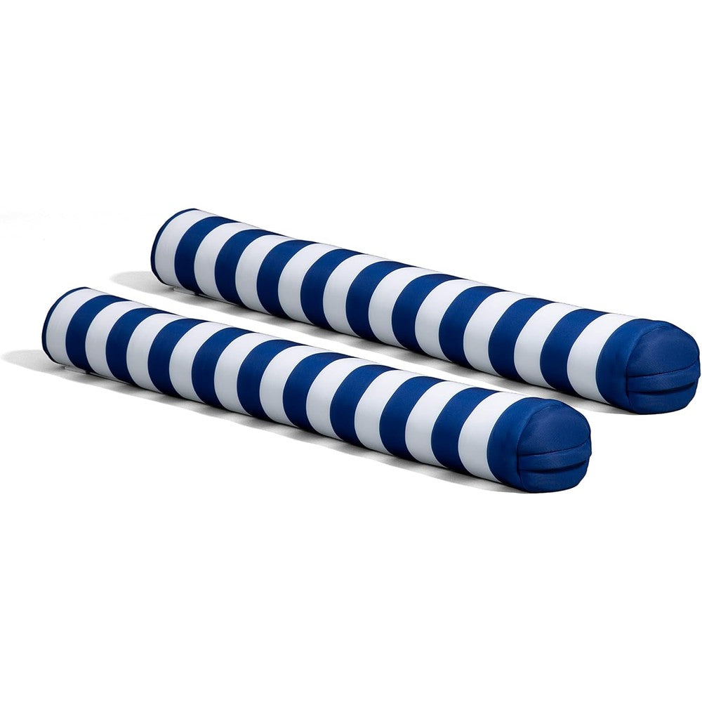Big Joe Noodle Pool Float front view showing Americana Nautical Stripe mesh design