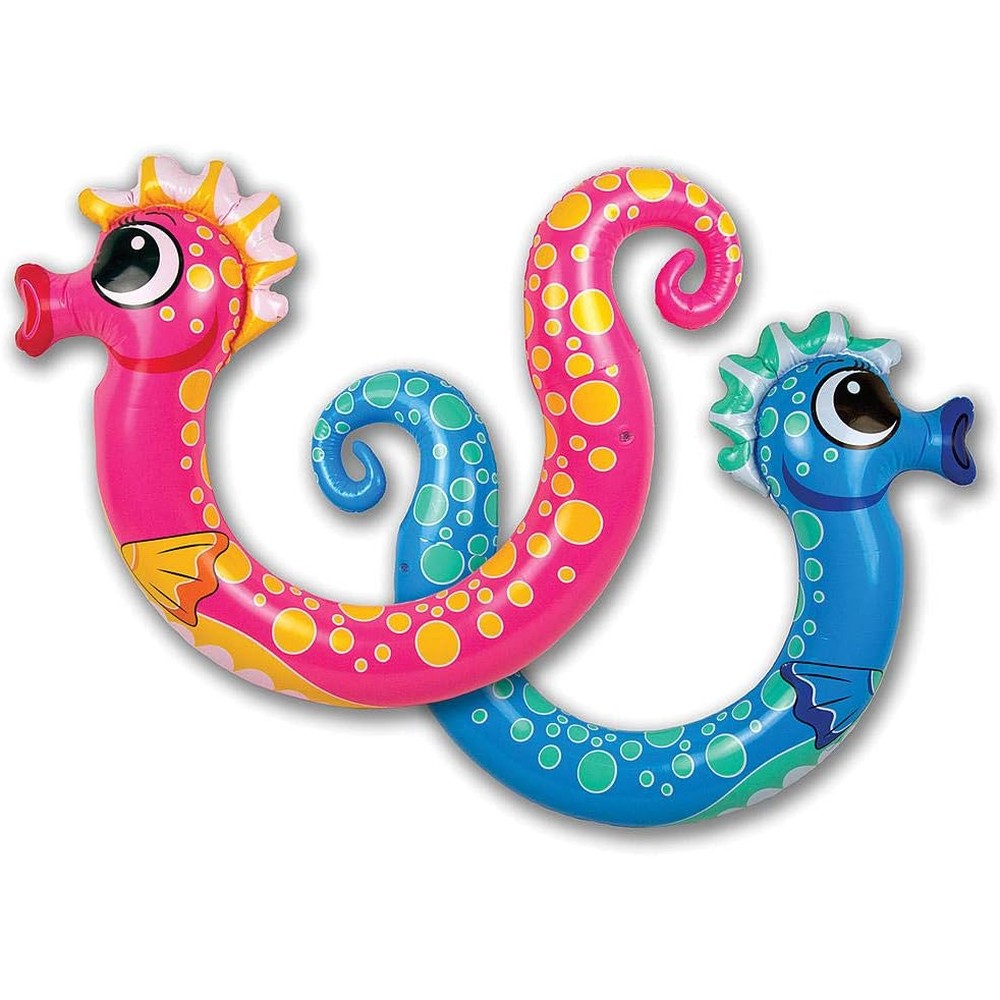 Poolmaster Seahorse Swimming Pool Noodle Floaties front view showcasing pink and blue designs