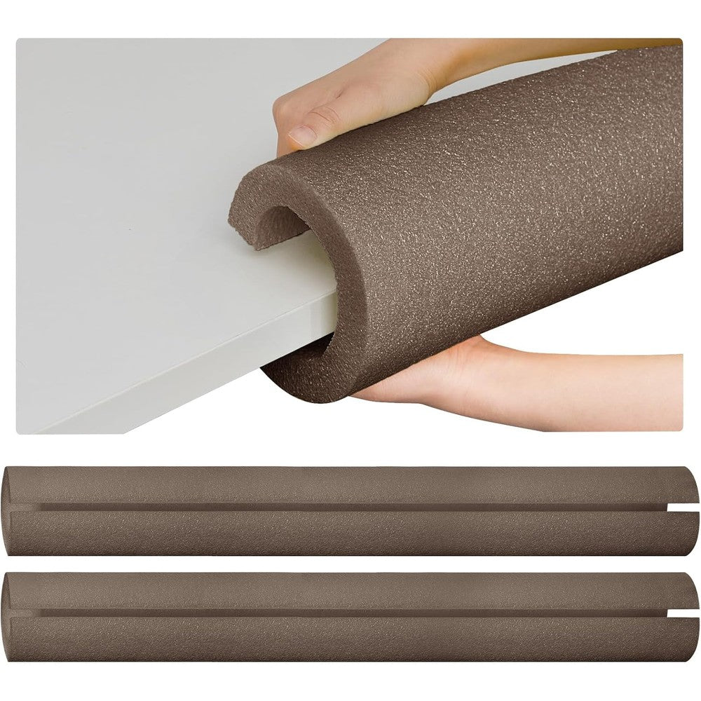 Hanaive Jumbo Foam Pool Noodles front view showing two thick brown hollow core tubes.