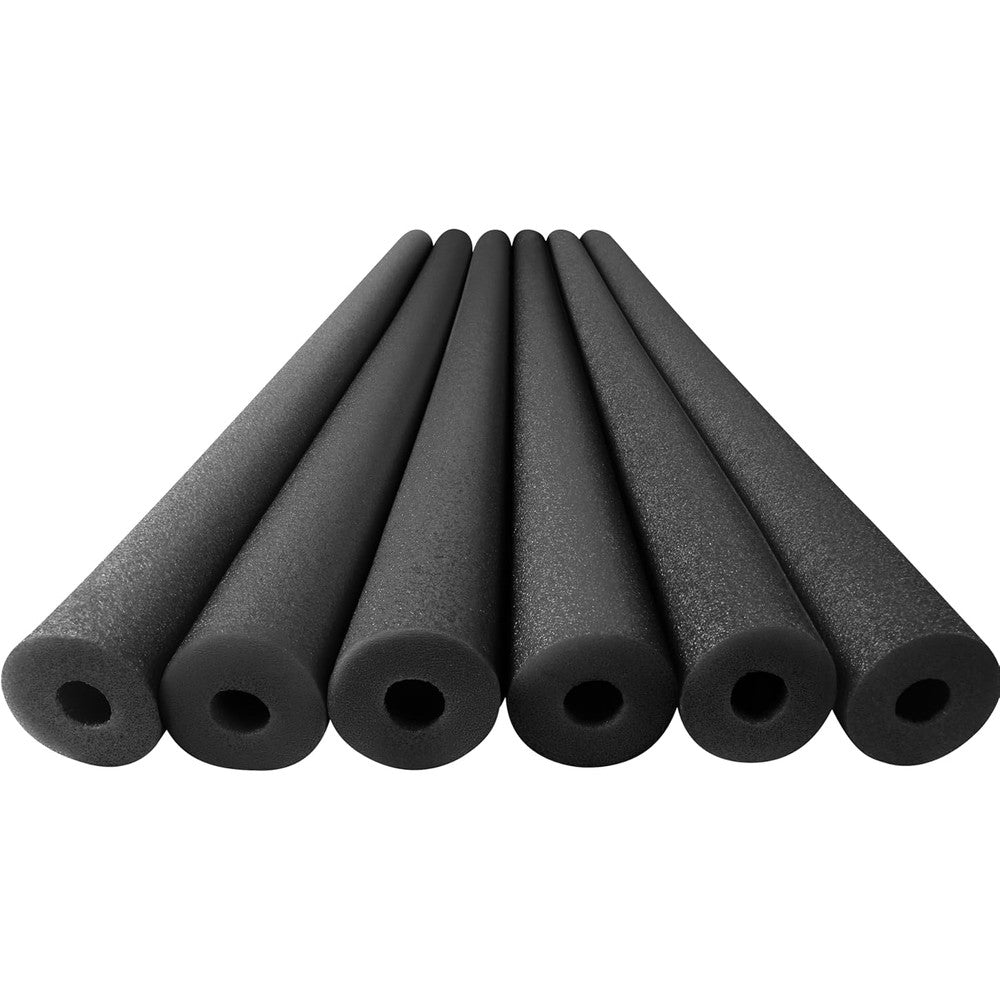 Play22 Pool Noodles Foam 6 Pack front view of black foam tubes