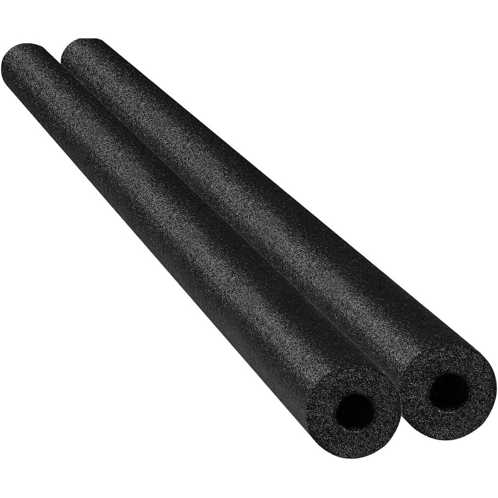 Chochkees floating pool noodles foam tube 2 pack front view showing premium black swim accessories