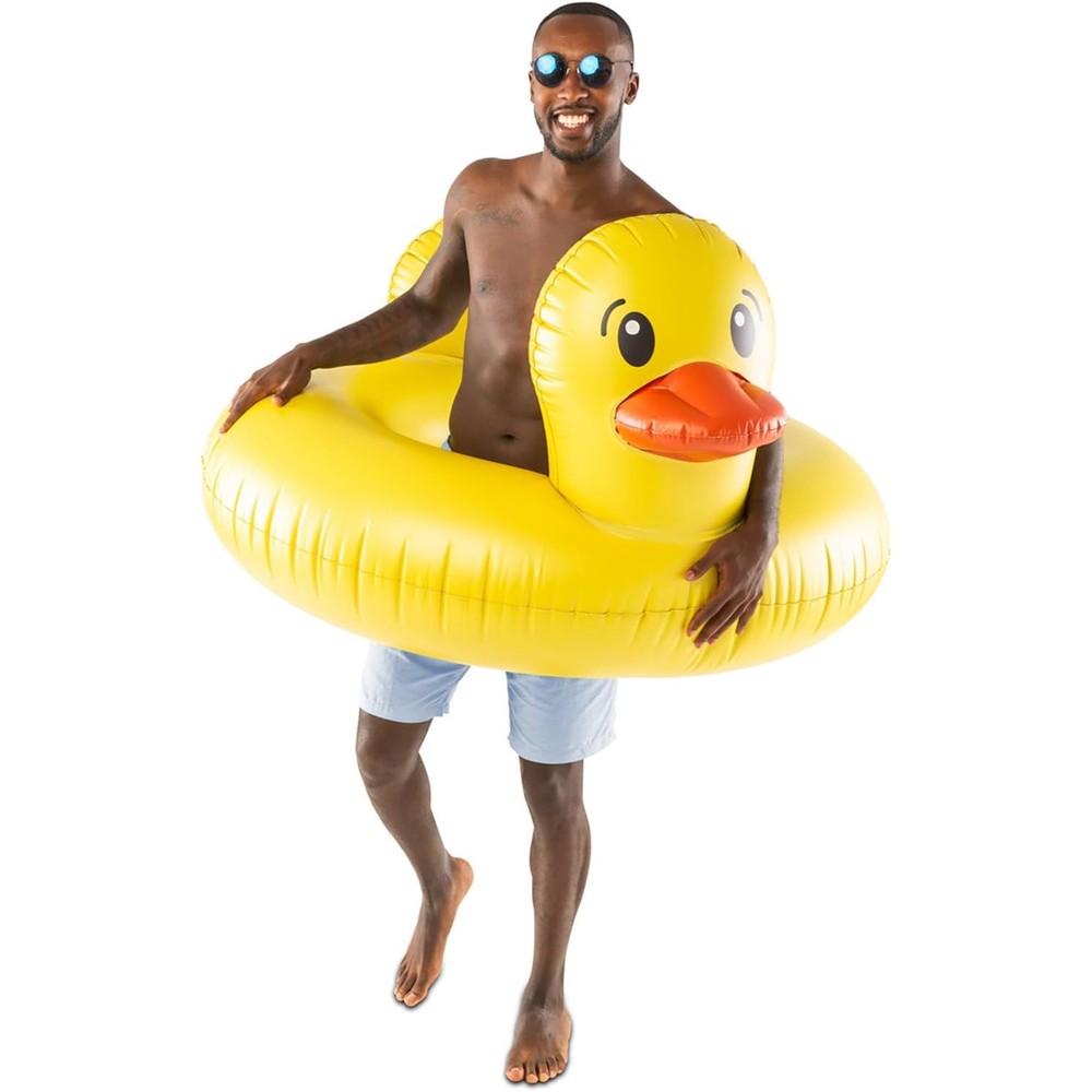 BigMouth Inc. Giant Duck Pool Float front view in a swimming pool