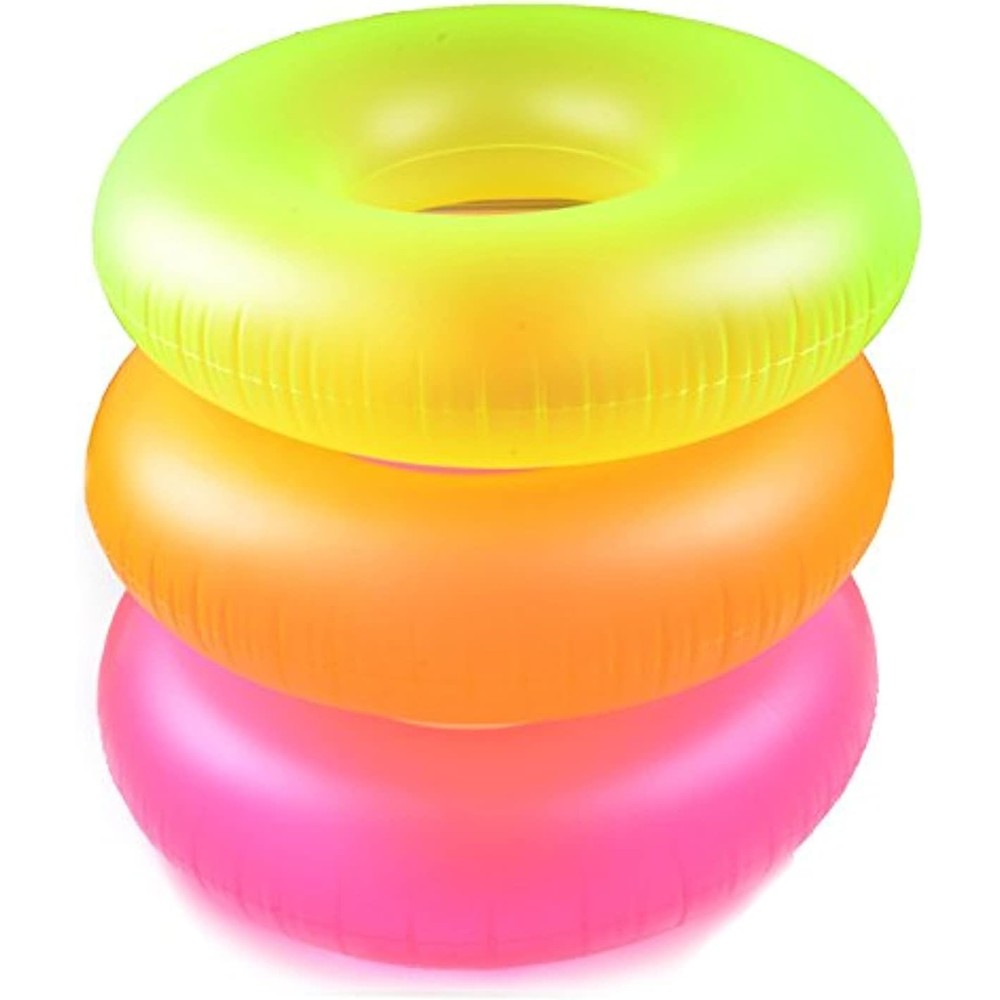 Intex Neon Frost 3 Pack Inflatable Swim Tubes front view for swimming pool