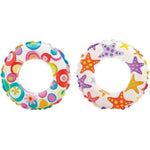 Intex Recreation Lively Print Swim Ring front view in vibrant colors