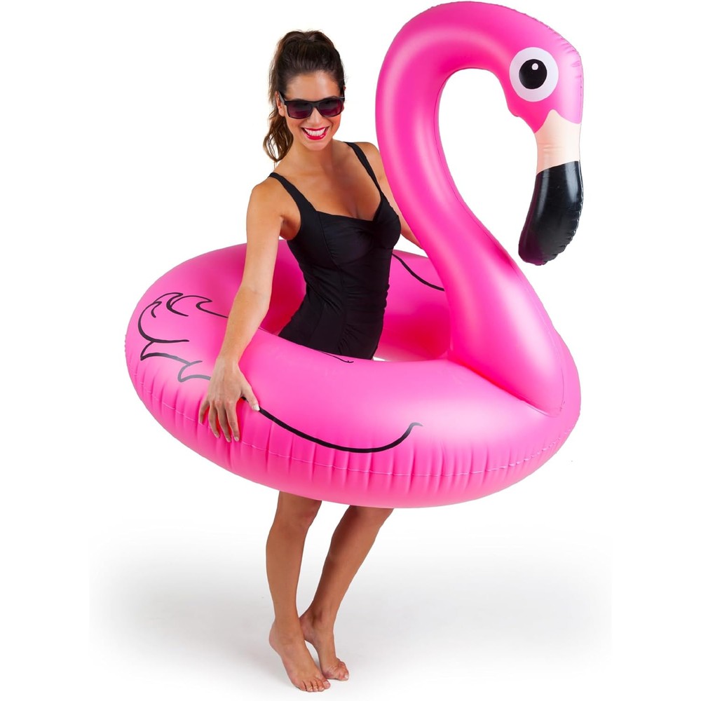 BigMouth Inc Giant Pink Flamingo Pool Float front view