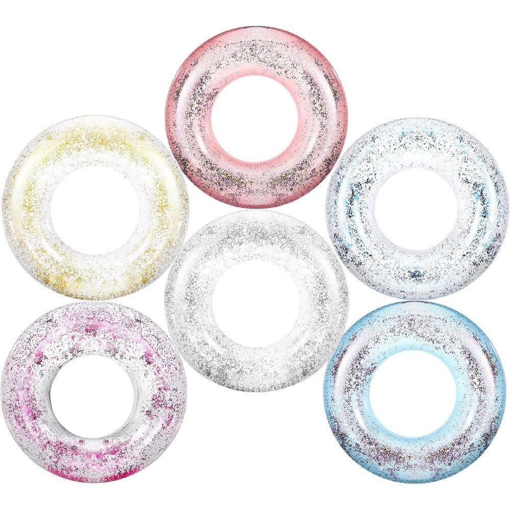 Zhanmai transparent glitter inflatable pool float tube set