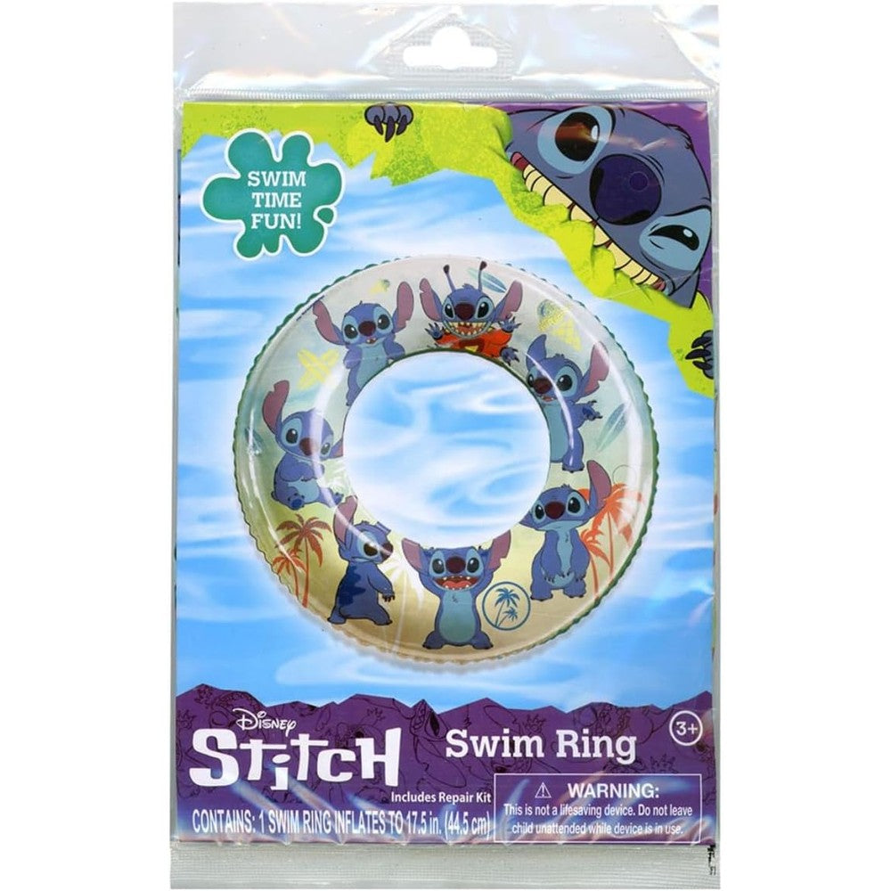 Disney Stitch character inflatable swimming pool float ring for kids front view