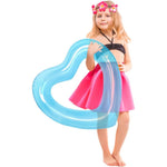 Zhuynxir heart pool float transparent blue front view