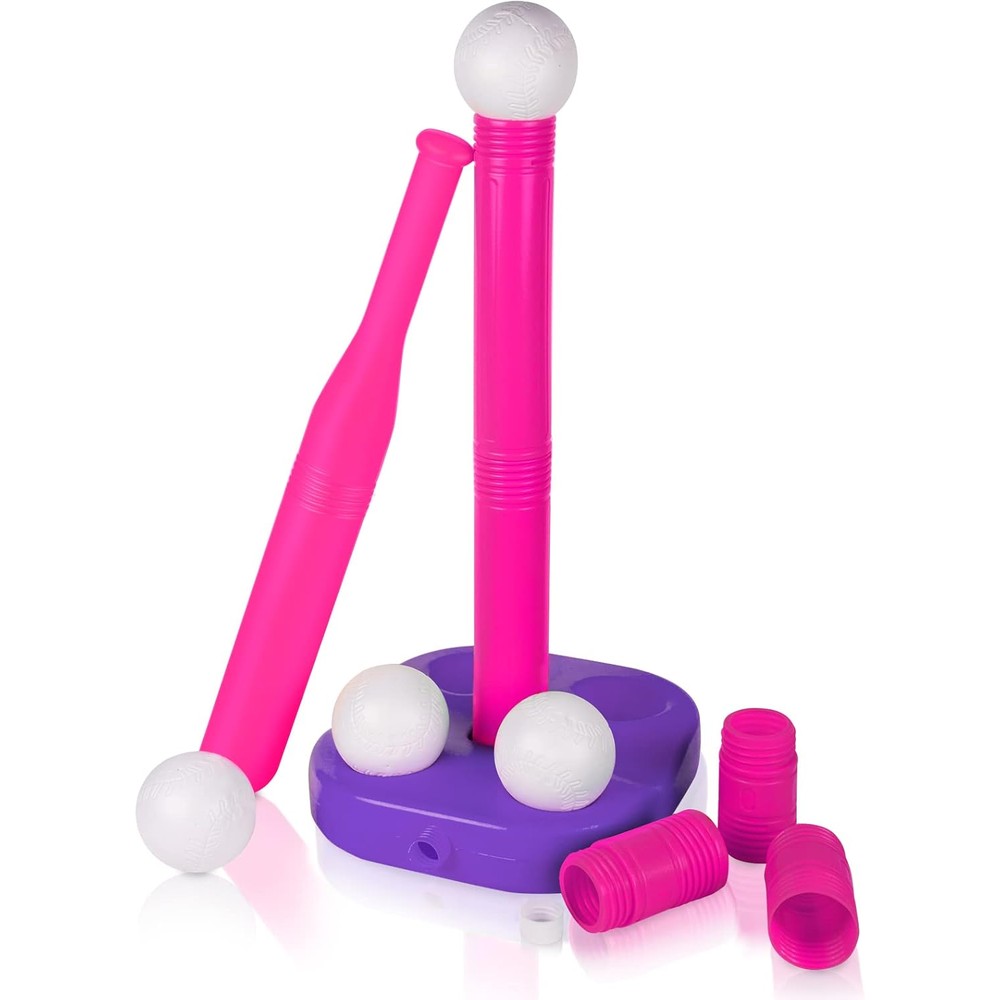 Liberry Tball set for toddlers with adjustable tee pink front view