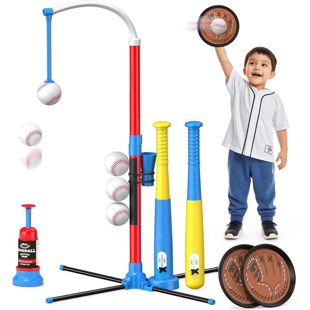 Qdragon 4 in 1 Tball set for toddlers with batting tee