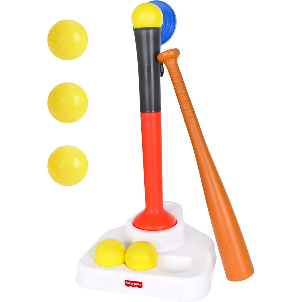 Fisher-Price Grow-to-Pro 2-in-1 Tee Ball Set front view for toddlers