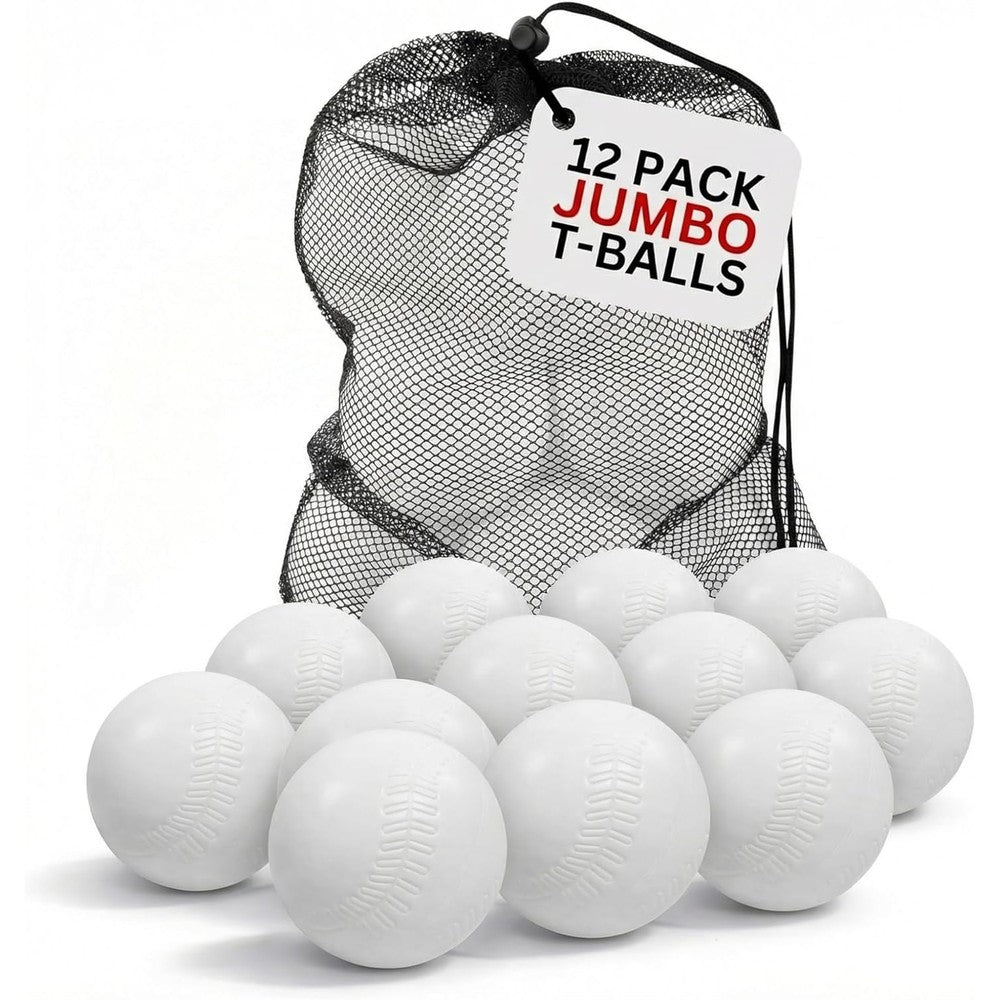Liberty Imports 12 Piece Jumbo Plastic T-Balls set with mesh bag