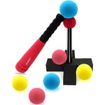 Aoneky foam t-ball set for toddlers with red bat and balls