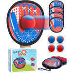 Ladfar toss and catch ball game set with four paddles and four balls