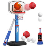 Hyes 2 in 1 kids basketball hoop and t ball set front view