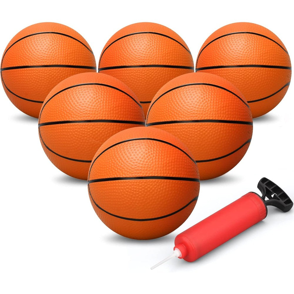 Dilabnba 6 inch mini orange basketballs set of 6 front view