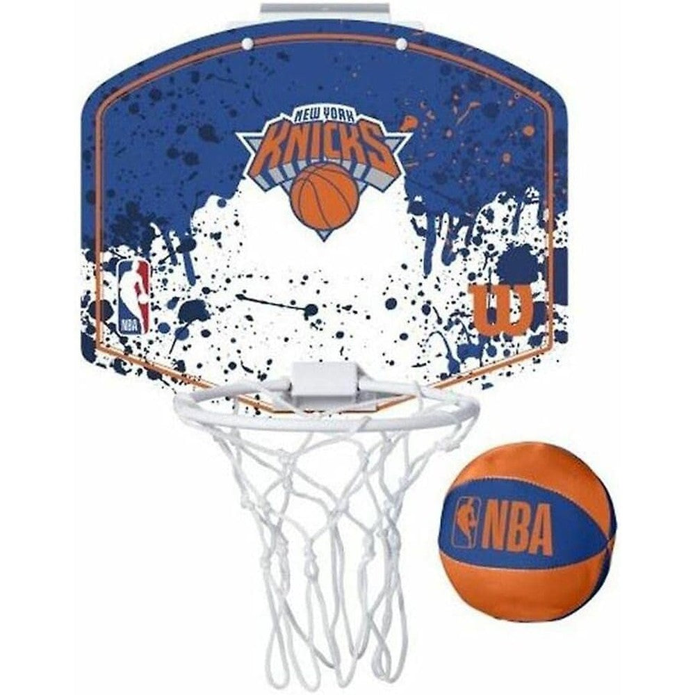 Wilson NBA Team Mini Basketball Hoop New York Knicks front view