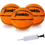 Franklin Sports indoor outdoor rubber mini basketballs 3 pack front view
